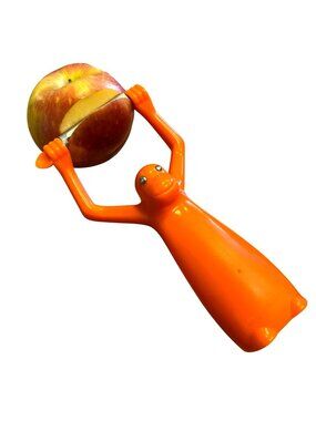 Vtg Boston Warehouse Monkey Vegetable Peeler Fun Orange Kitchen Gadget
